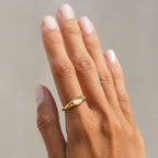 Oval Moonstone Ring, Stainless Steel