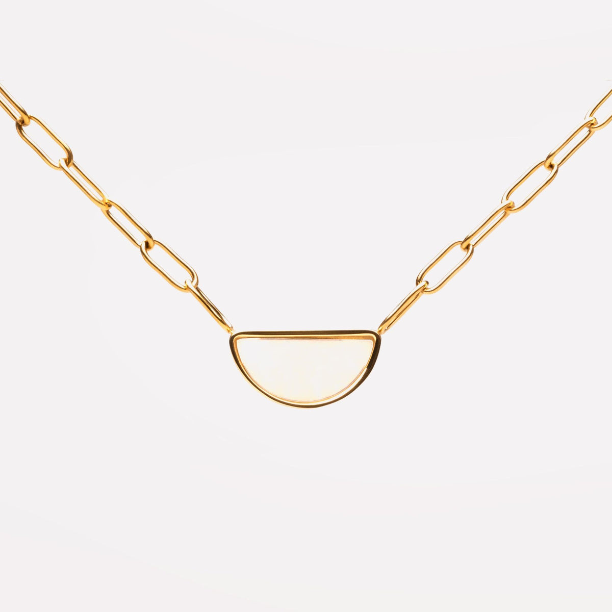 Mother of Pearl Paperclip Choker — Muse