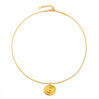 Spiral Disc Pendant Necklace, 19 mm, Gold PVD Steel — Nalu