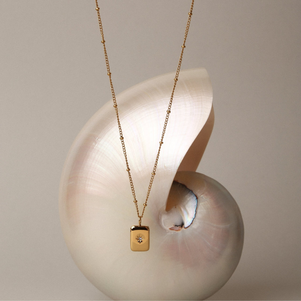 Star-Set Zirconia Tag Necklace — Starlight