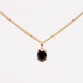 Oval Black Cubic Zirconia Pendant Necklace
