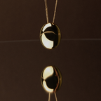 Polished Pebble Pendant Necklace, Steel