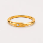 One-Initial Crystal Ring