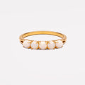 Opal Row Band Ring, Stainless Steel