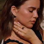 Opal Teardrop Huggie Hoop Earrings, Steel