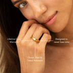 Round Opal Band Ring, 5 mm, Stainless Steel