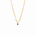 Paperclip Birthstone Necklace