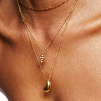 Glass Pearl Cross Necklace, 15 mm