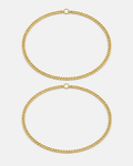 Men’s Permanent Couple Bracelet Set, 2 Pieces, Gold-Plated