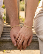 Men’s Permanent Couple Bracelet Set, 2 Pieces, Gold-Plated