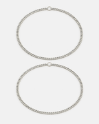 Men’s Permanent Couple Bracelet Set, 2 Pieces, Silver-Plated