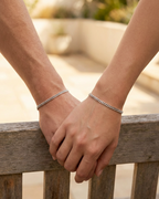 Men’s Permanent Couple Bracelet Set, 2 Pieces, Silver-Plated