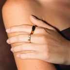 Round White Zircon Ribbed Ring — Aspen