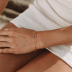 Rainbow Double Chain Bracelet, 16 cm