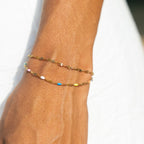 Rainbow Double Chain Bracelet, 16 cm