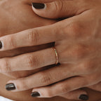 Rainbow Zircon Band Ring — Golden Hour