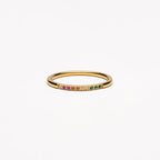 Rainbow Zircon Band Ring — Golden Hour