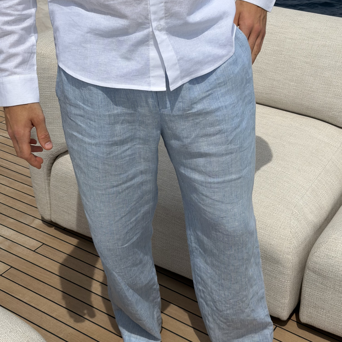 Capri Linen Trousers - Tailored Menswear 4