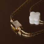 Mother-of-Pearl Pendant Necklace, Stainless Steel — Lune