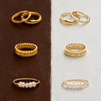 Three Textured Stacking Rings Set — Daily