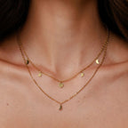Triple Layer Disc Charm Necklace — Rio