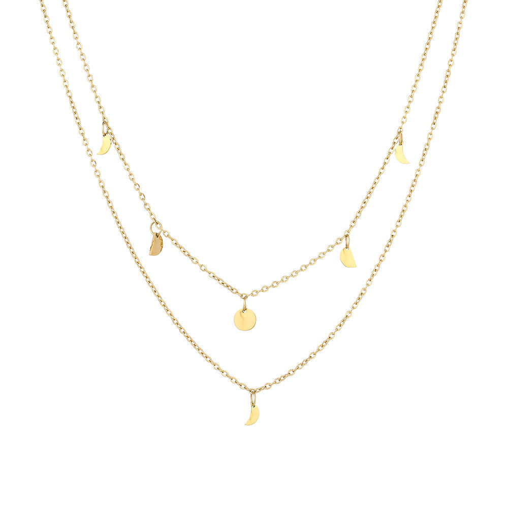 Triple Layer Disc Charm Necklace — Rio