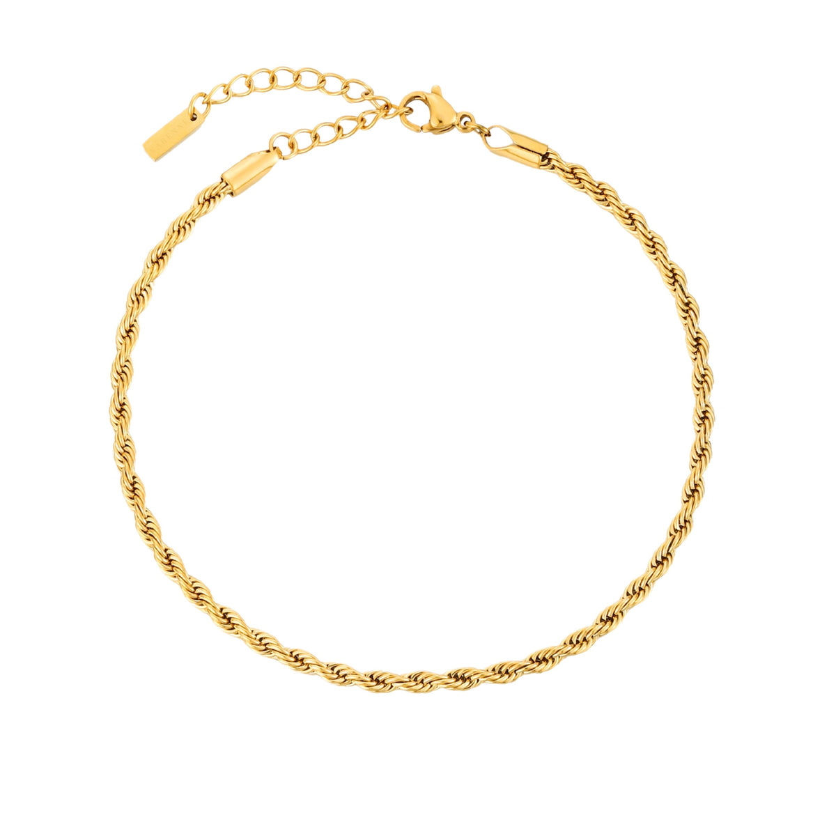 Rope Chain Bracelet, 3 mm, 16–20 cm — Calvi