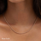Rope Chain Necklace, 2 mm × 39 cm — Calvi