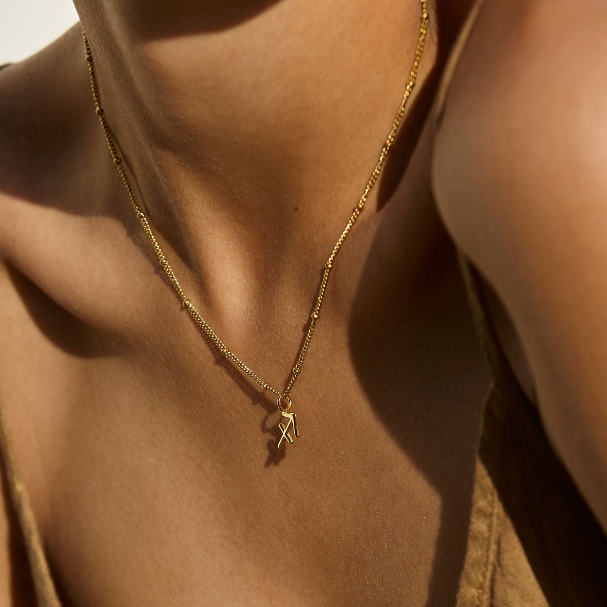 Zodiac Symbol Pendant Necklace, 10 mm