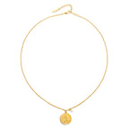 Saint Christopher Coin Necklace with Pearl