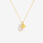 Pearl and Spiral Shell Pendant Necklace — Seashell Cove