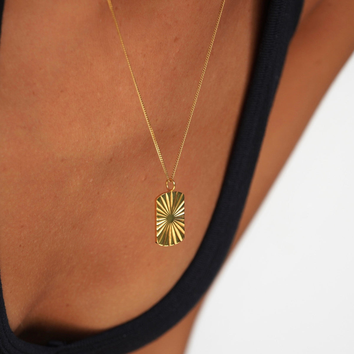 Sunburst Tag Pendant Necklace — Seaside