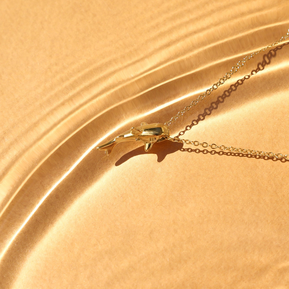 Shark Pendant Necklace, 45 cm, Steel