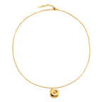 Curled Shell Pendant Necklace, 18K Gold PVD Steel