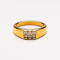 Three Baguette Stone Signet Ring, Steel