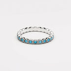 Turquoise Eternity Band Ring, Steel — Azure