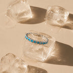 Turquoise Eternity Band Ring, Steel — Azure
