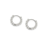 Beaded Edge Hoop Earrings, 9 mm