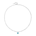 Round CZ Birthstone Necklace, 9 mm