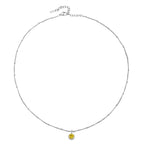 Round CZ Birthstone Necklace, 9 mm