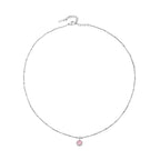 Round CZ Birthstone Necklace, 9 mm