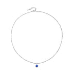 Round CZ Birthstone Necklace, 9 mm