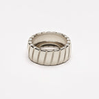 Wide Ribbed Band Ring — Bold