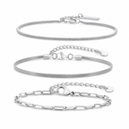 Silver Stainless Steel Chain Bracelet Collection 4