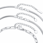 Silver Stainless Steel Chain Bracelet Collection 3