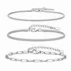 Silver Stainless Steel Chain Bracelet Collection 2