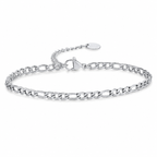 Silver Stainless Steel Chain Bracelet Collection 15
