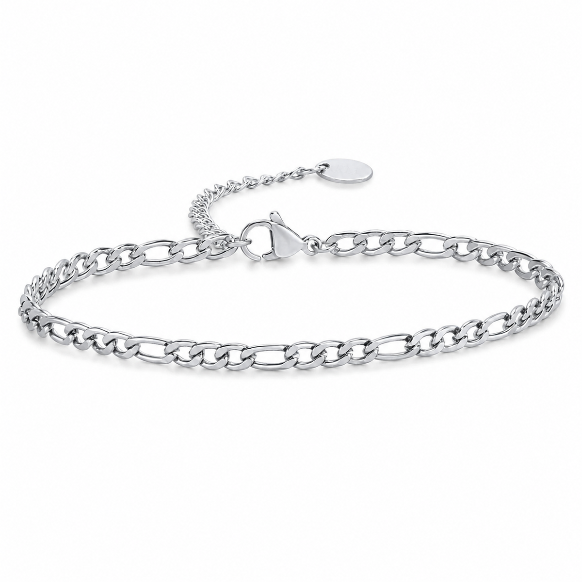 Silver Stainless Steel Chain Bracelet Collection 15