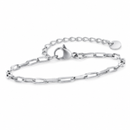 Silver Stainless Steel Chain Bracelet Collection 17