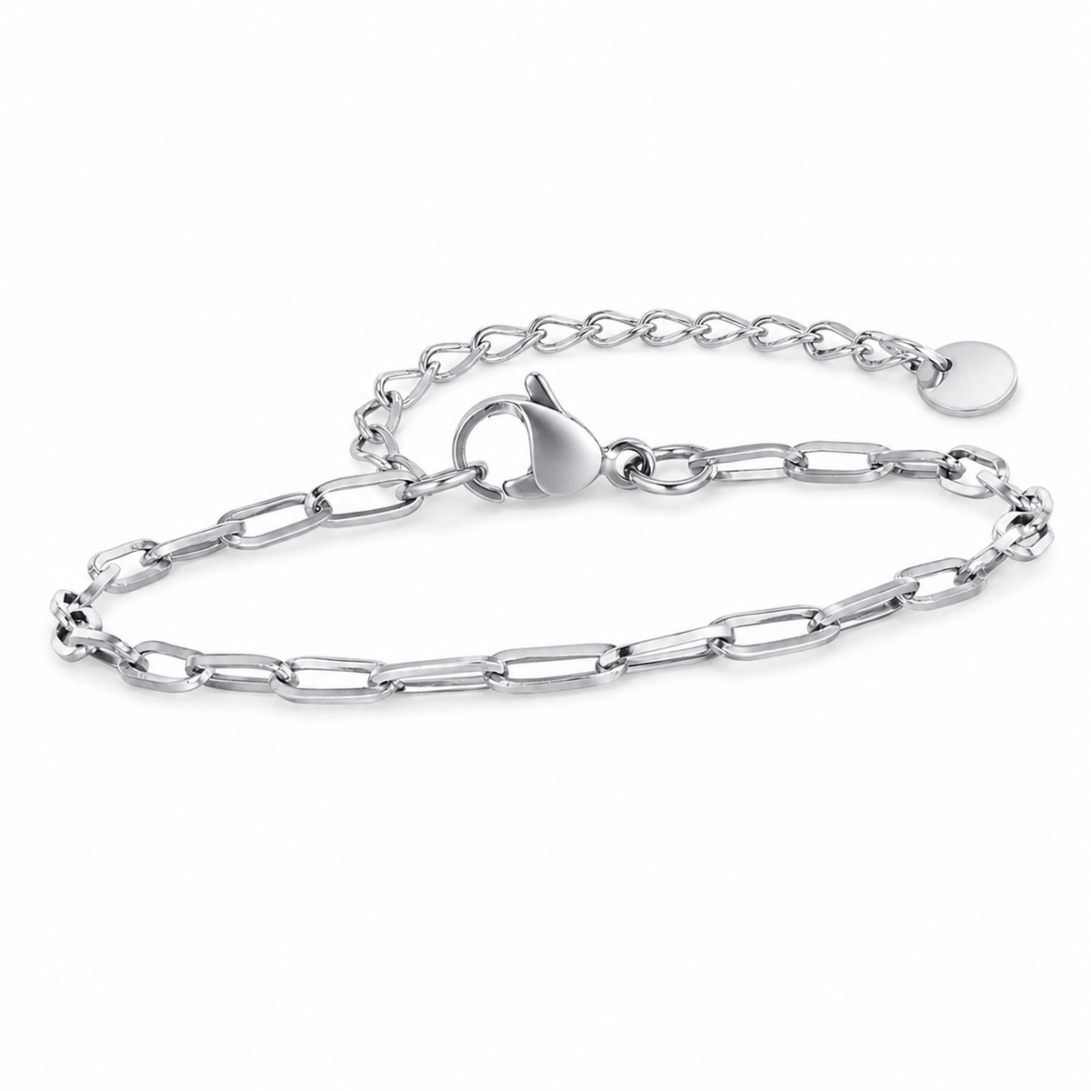Silver Stainless Steel Chain Bracelet Collection 17